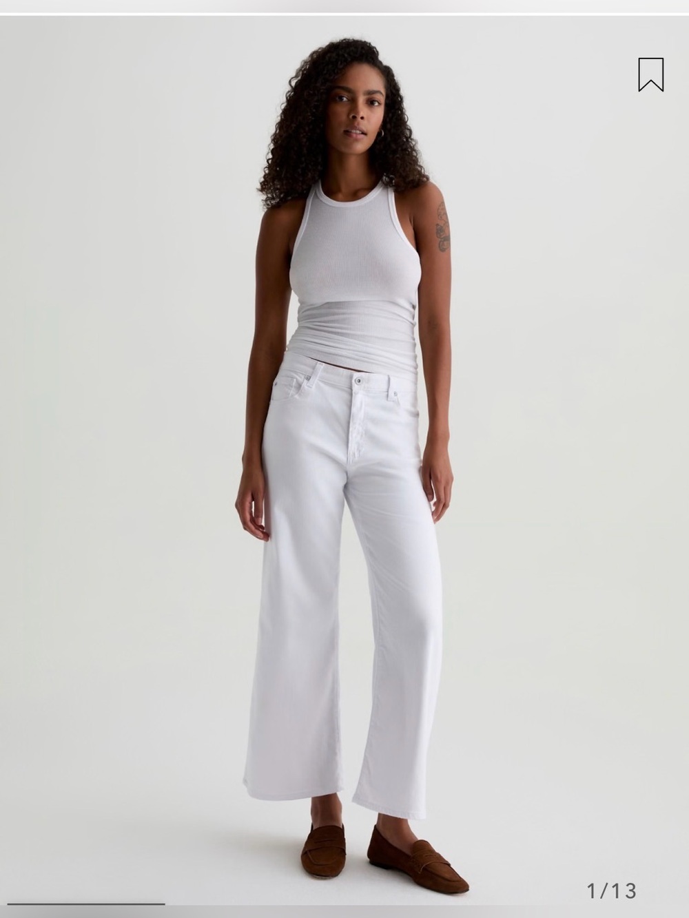 AG Adriano Goldschmied Sz 29 Saige Crop Wide-Leg Jeans Cloud Soft NEW WITH TAG